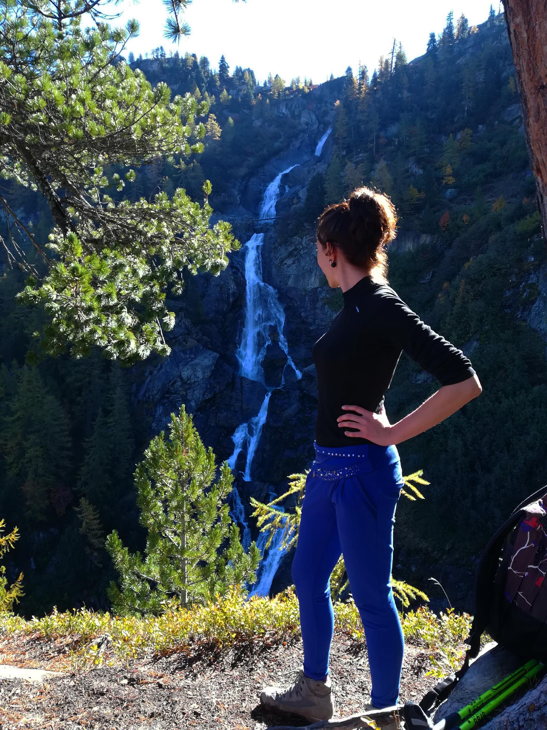 veduta della seconda cascata formata dal fiume Rutor, La Thuile, Valle d'Aosta