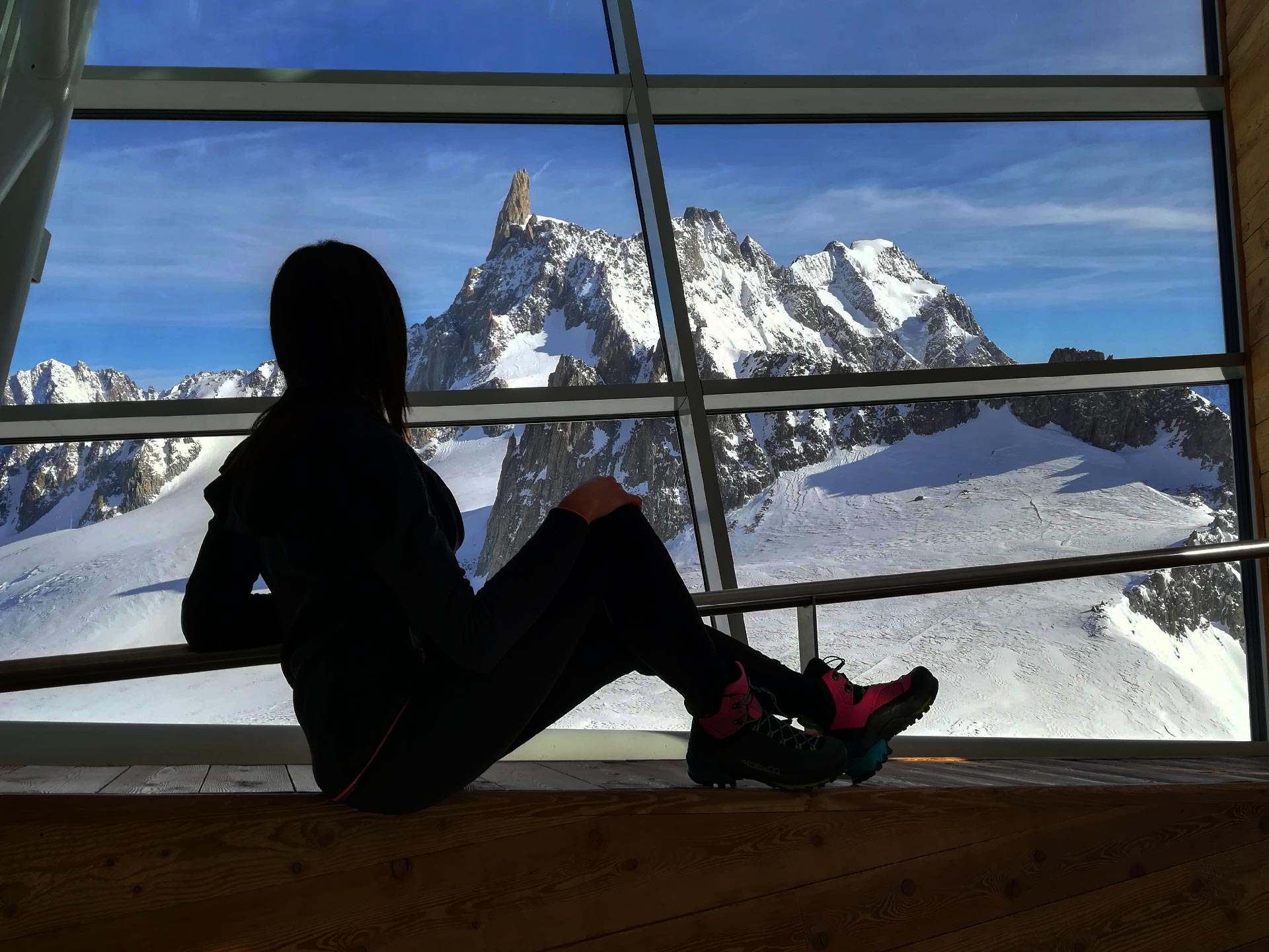 veduta del Dente del Gigante dalla stazione di Punta Helbronner (Skyway Monte Bianco), Courmayeur, Valle d'Aosta